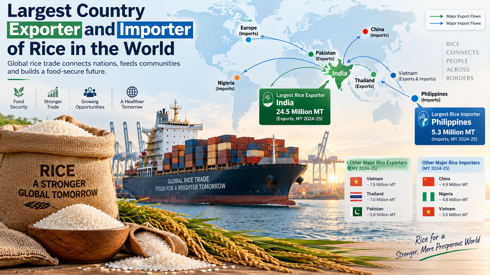 Largest Country Exporter and Importer of Rice in the World